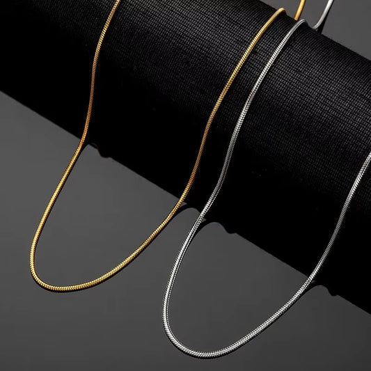 Hmeey Snake Chain Choker Stainless Steel Necklace Minimalist Collar for Women Man Jewelry Wedding Party Gift