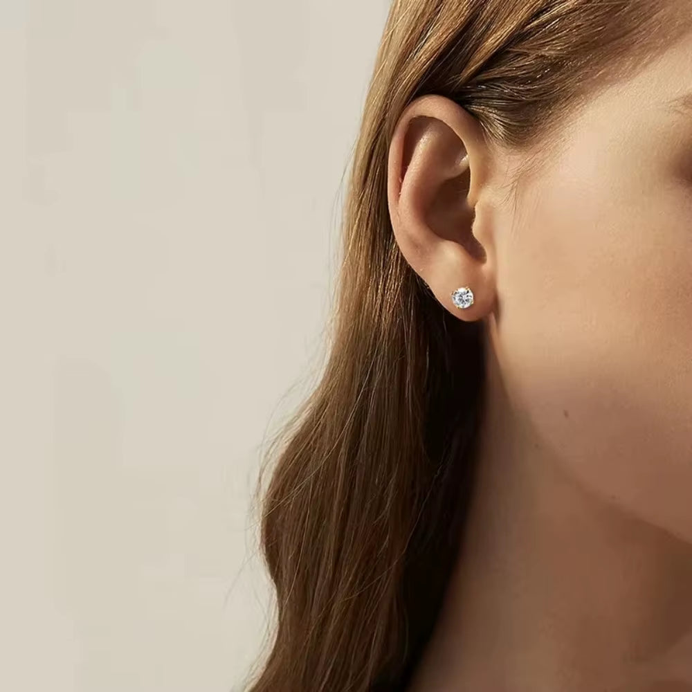 0.2-2Ct Moissanite Stud Earrings for Women Man Party Wedding Sparkling 4 Claws Diamond Ear Studs 925 Sterling Silver Jewelry GRA