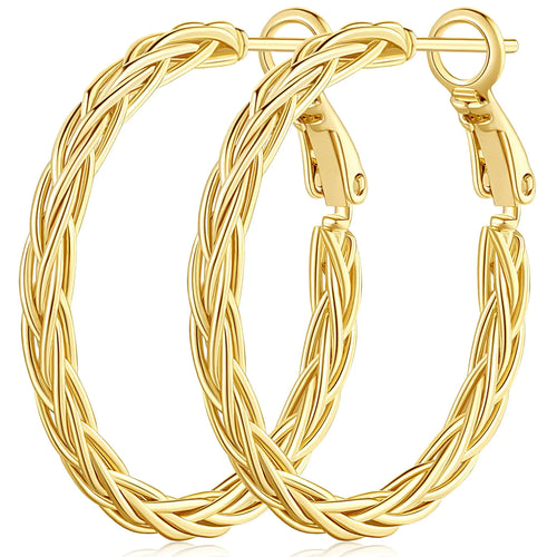 14k Gold Hoop Earrings (30mm)