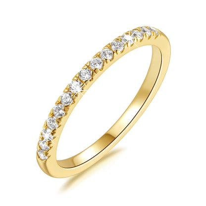 14K Gold Cubic Zirconia Anniversary Ring (Non-Tarnish)