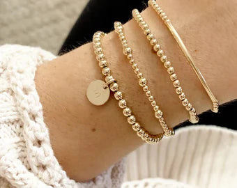 Turandoss Gold Initial Bracelets (Plated With 14K Gold)