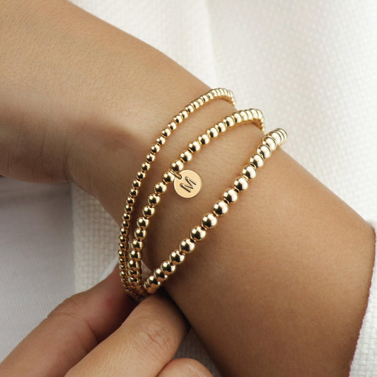 Turandoss Gold Initial Bracelets (Plated With 14K Gold)