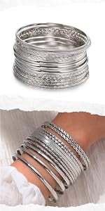 Silver Bangles Bracelets