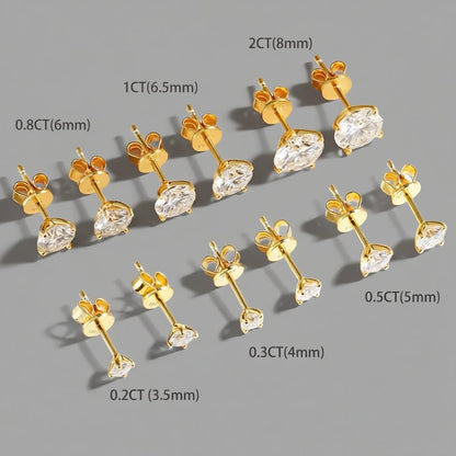 0.2-2Ct Moissanite Stud Earrings | Unisex