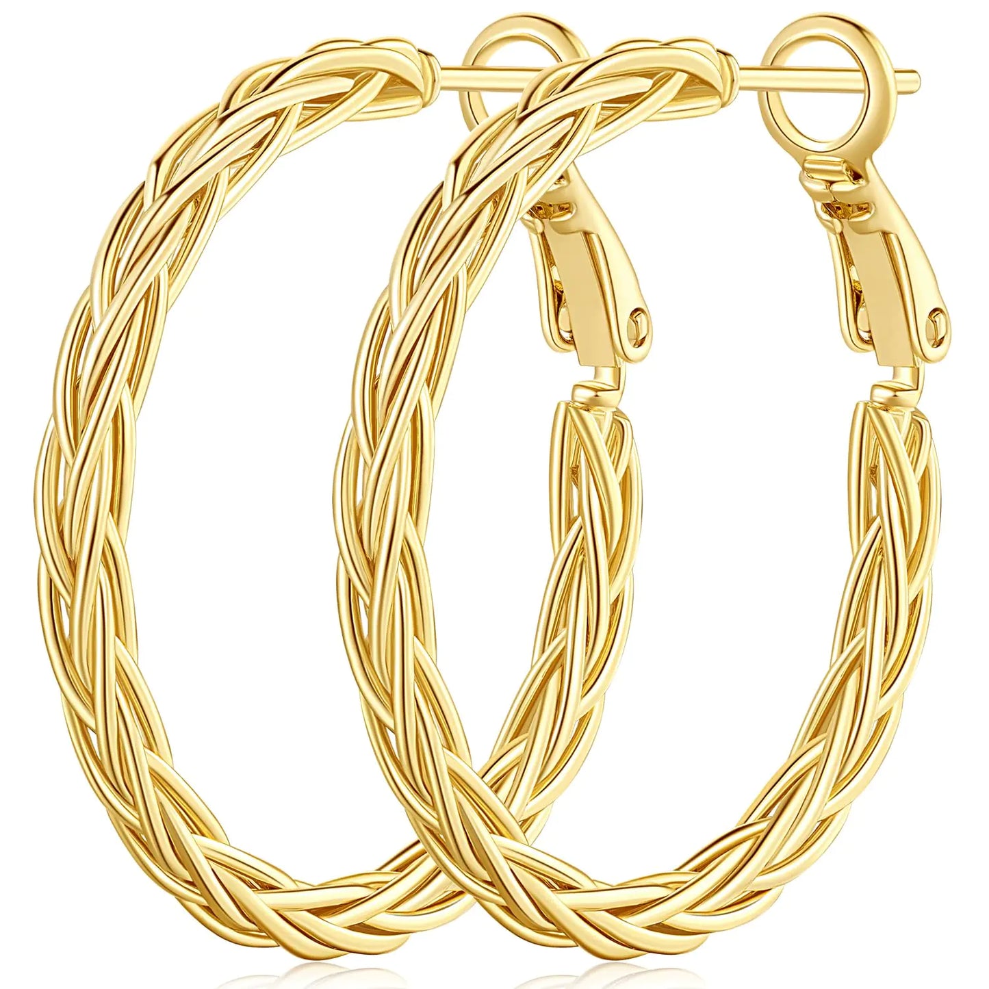 14k Gold Hoop Earrings (30mm)